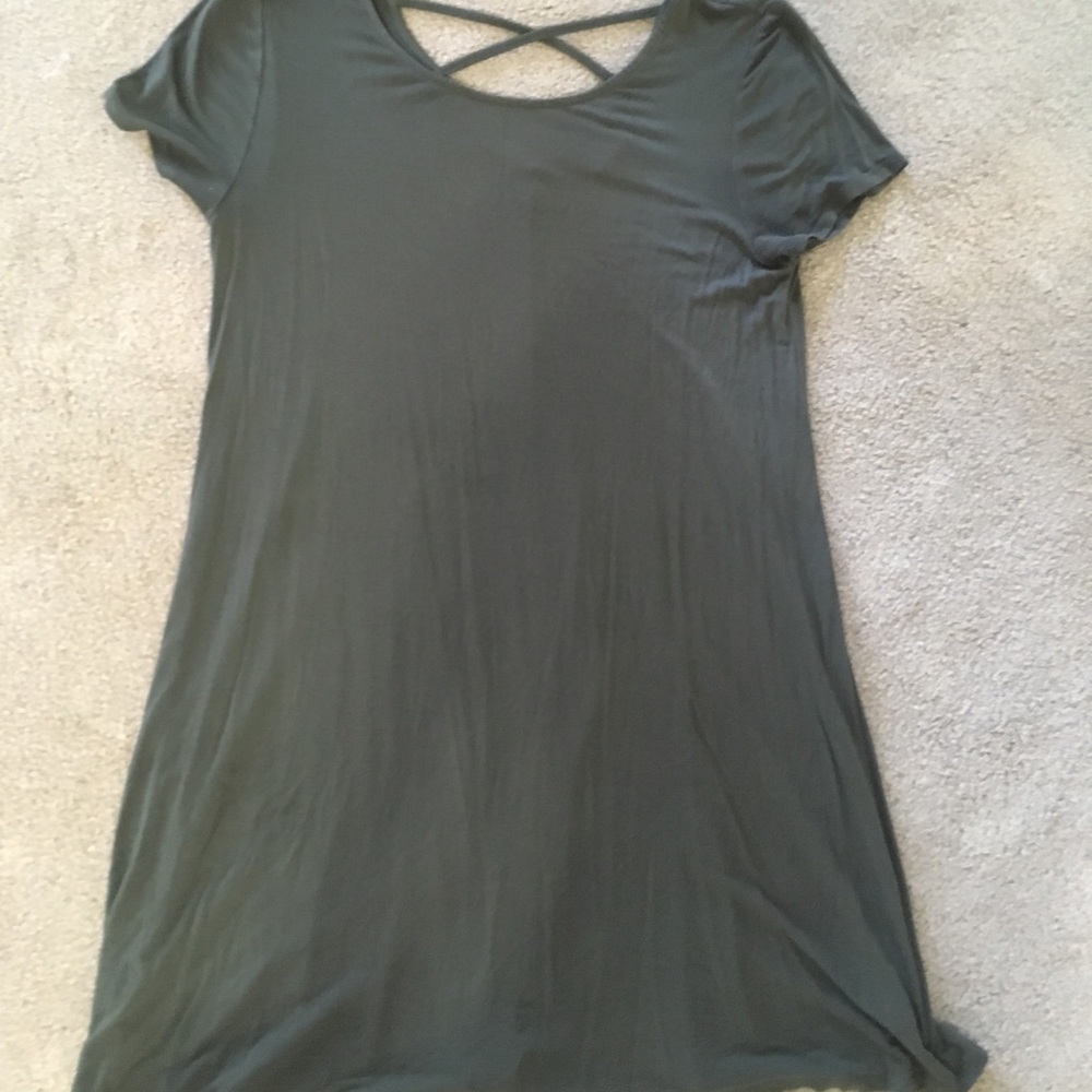 Olive swing dress deep v back